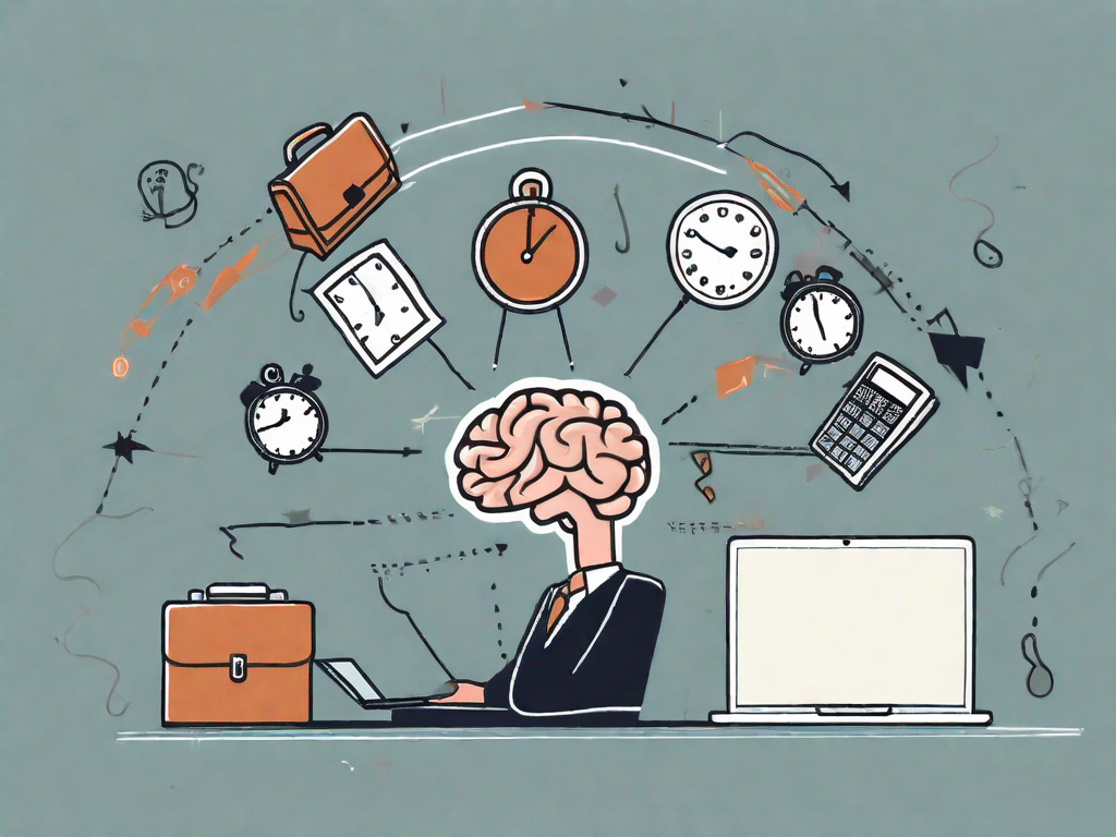 Conceptual image of a brain multitasking several disparate items.
